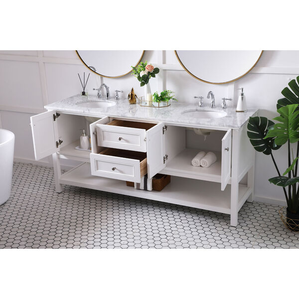 Metropolis White 72-Inch Vanity Sink Set, image 5