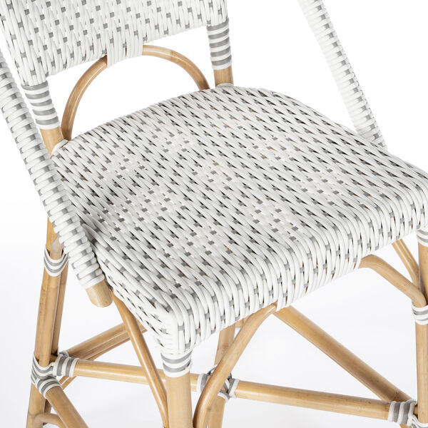 Solstice White and Grey Rattan Counter Stool, image 6