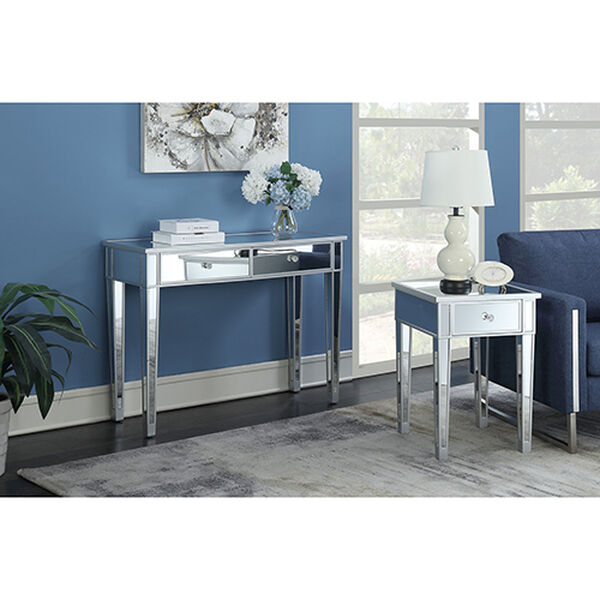Gold Coast Mirrored End Table with Drawer, image 4