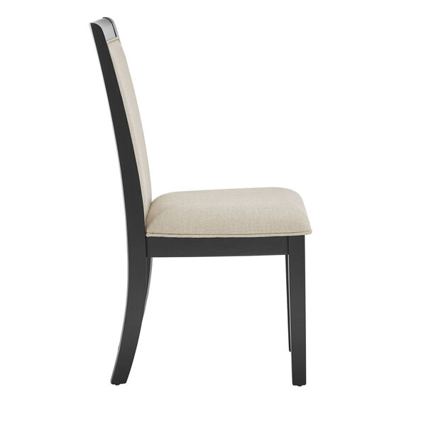 Tate Satin Ebony and Dove White Upholstered Back Dining Chair, image 3