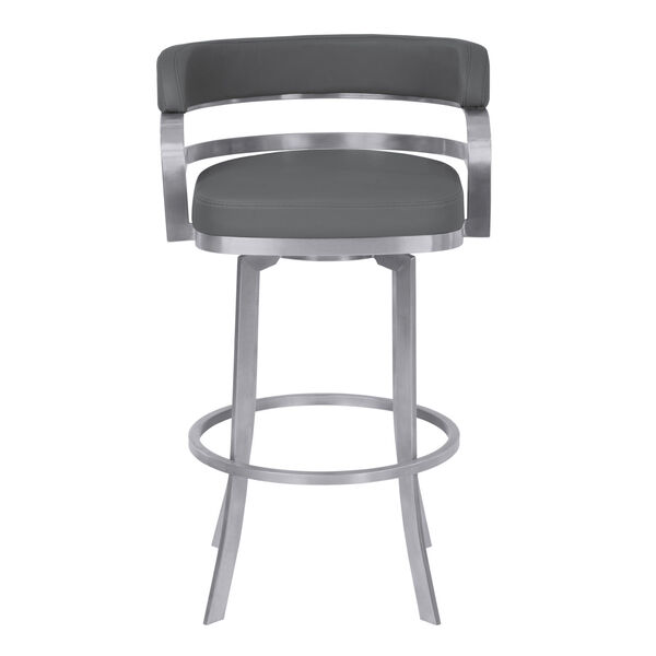 Prinz Gray and Stainless Steel 26-Inch Counter Stool, image 2