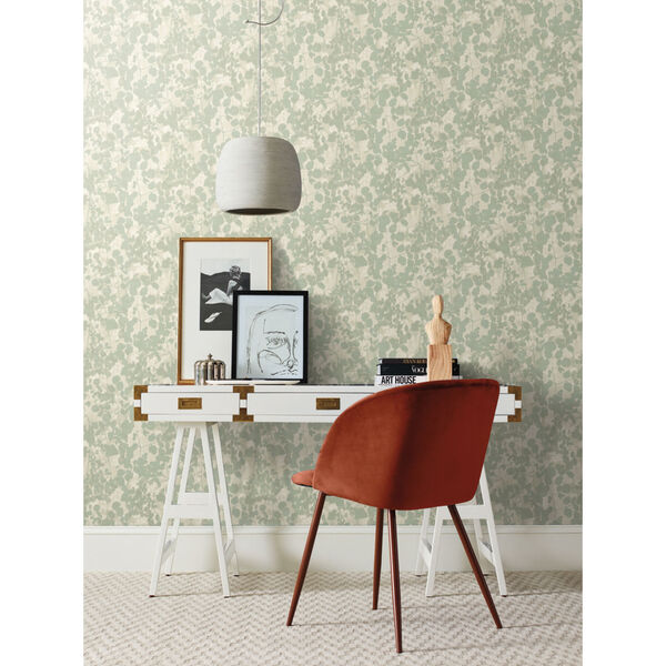 Candice Olson Botanical Dreams Green Pressed Leaves Wallpaper, image 1