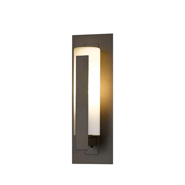 Vertical Bar Bronze Five-Inch One-Light Outdoor Sconce with Opal Glass, image 1