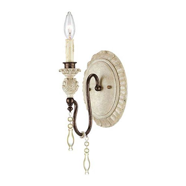 Denise Antique White and Bronze One-Light Wall Sconce , image 1