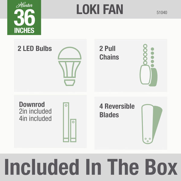Loki Brushed Nickel 36-Inch Two-Light LED Ceiling Fan, image 6