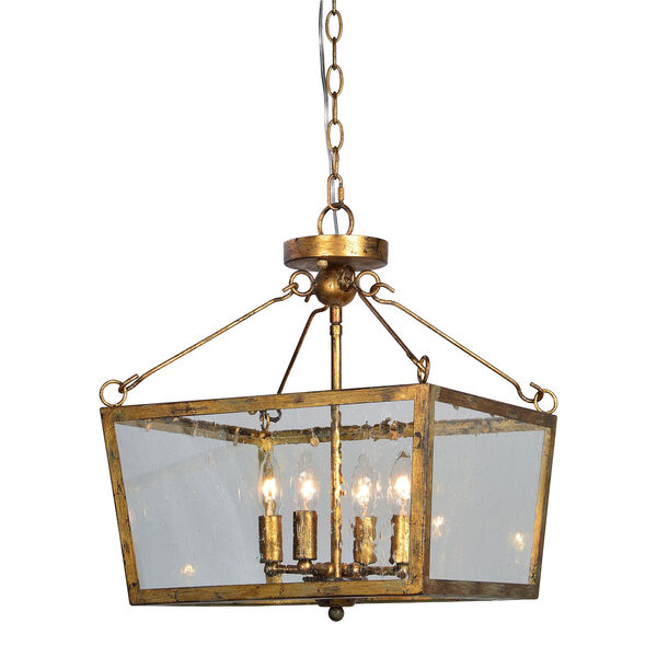 Gaby Old World Gold Four-Light Chandelier, image 1