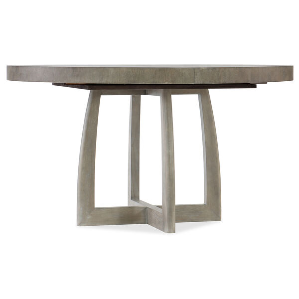 Affinity Gray 48-Inch Round Pedestal Dining Table with One 18-Inch Leaf, image 1