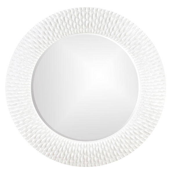 Bergman Glossy White Round Mirror, image 1