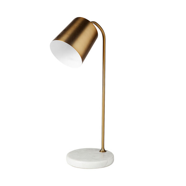 Sanderson Gold and White Marble One-Light Table Lamp, image 1