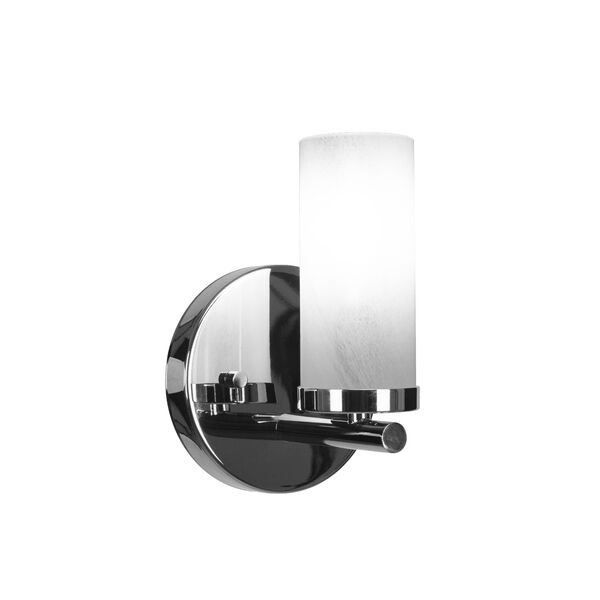 Trinity Chrome One-Light Wall Sconce with White Marble Glass, image 1