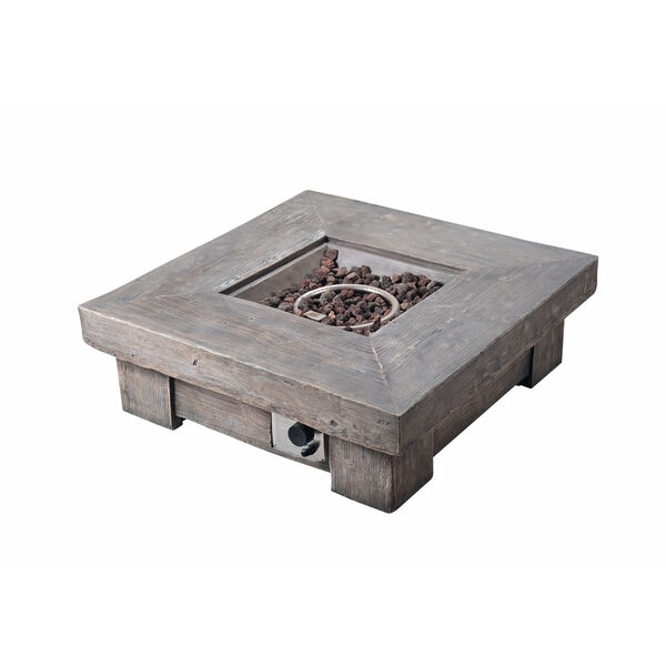 Brown Outdoor Retro Look Square Propane Gas Fire Pit, image 2