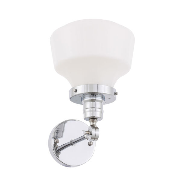Lyle Chrome Eight-Inch One-Light Wall Sconce with Frosted White Glass, image 6
