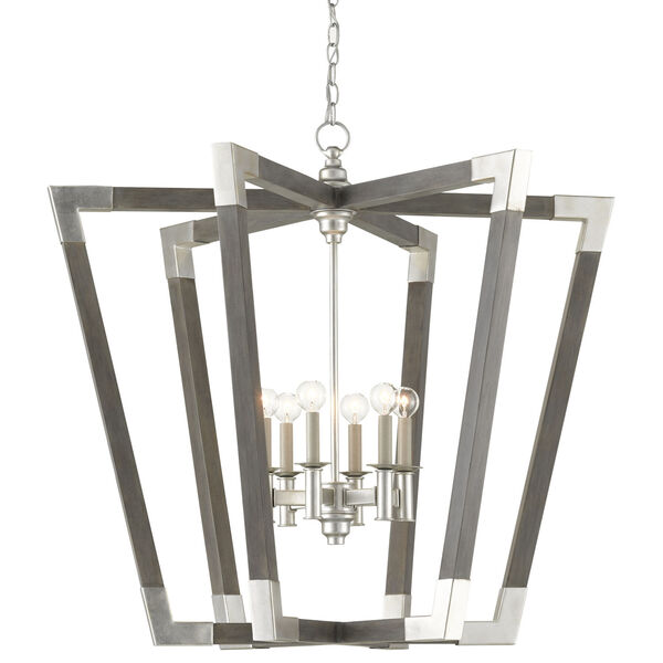 Bastian Chateau Gray and Silver Six-Light Chandelier, image 2