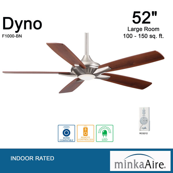 Dyno Brushed Nickel LED 52-Inch Ceiling Fan, image 7