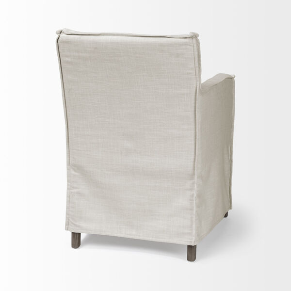 Elbert II Cream and Brown Slip-Cover Parson Dining Chair, image 6