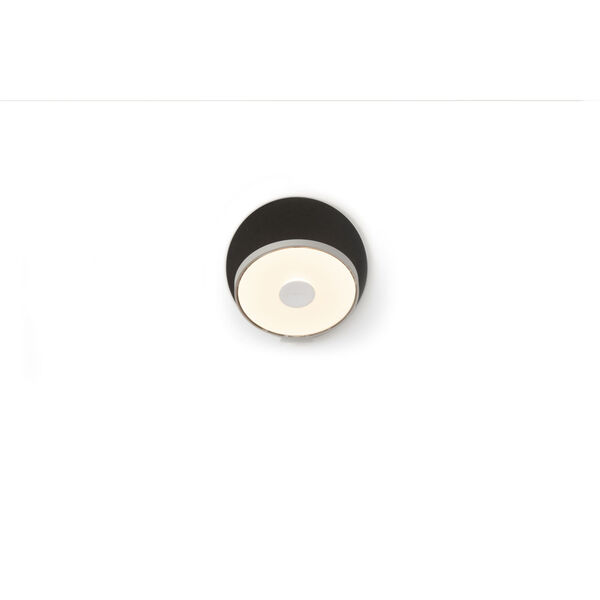 Gravy Silver Metallic Black LED Plug-In Wall Sconce, image 1