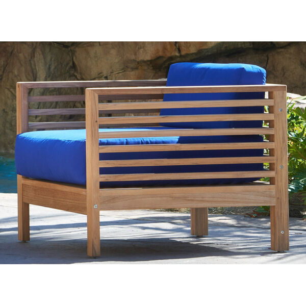 Summer True Blue Teak Outdoor Club Chair, image 3