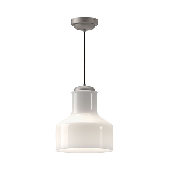 Westlake Brushed Nickel One-Light Pendant with Glossy Opal Glass, image 1