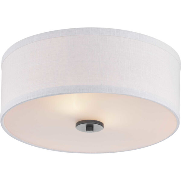 Graphite Two-Light Flush Mount With Fabric Shade, image 3