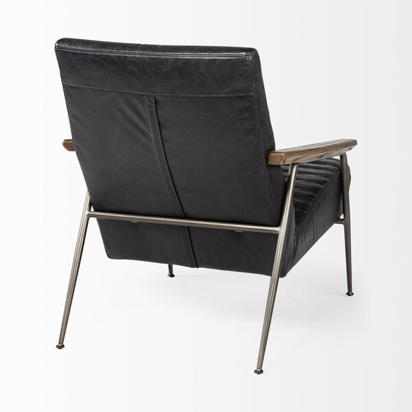 Grosjean Black Leather Wrapped Arm Chair, image 6