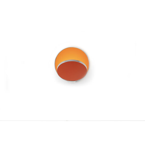 Gravy Chrome Matte Orange LED Plug-In Wall Sconce, image 1