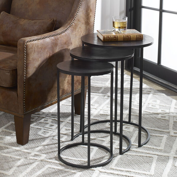 Afton Espresso Nesting Accent Tables, Set of 3, image 1