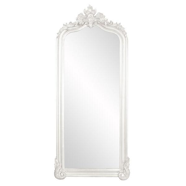 Tudor Glossy White Mirror 53073w, Howard Elliott Collection Tudor Silver Floor Mirror