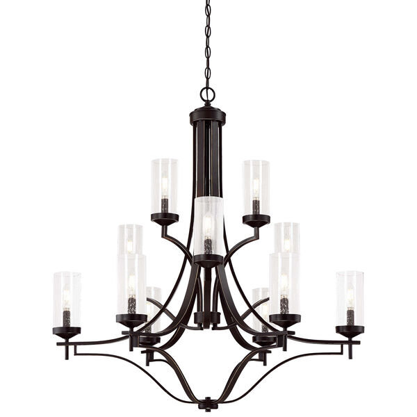 Elyton Downton Bronze with Gold Highlight 12-Light Chandelier, image 1