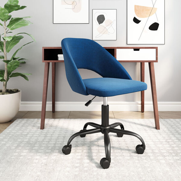 Treibh Blue and Black Office Chair, image 2