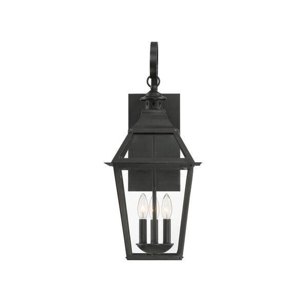Jackson Black and Gold Highlighted Three-Light Outdoor Wall Mount, image 3