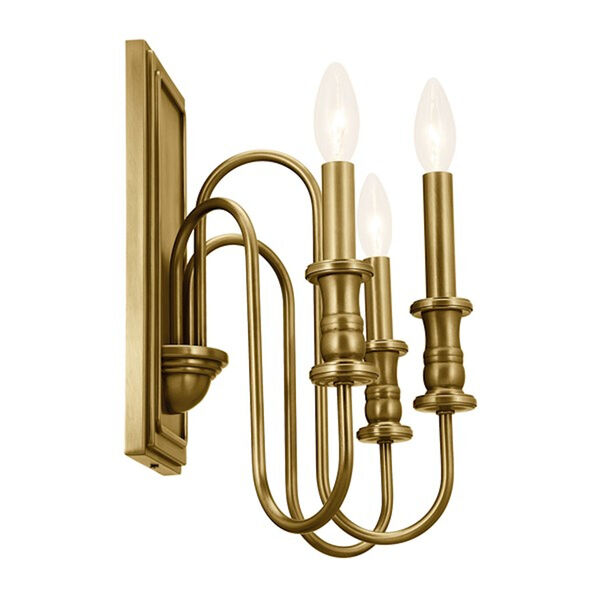 Homestead Natural Brass Three-Light Wall Sconce, image 5