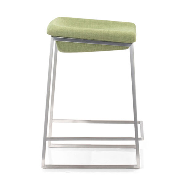 Lids Green and Brushed Stainless Steel Counter Chair, Set of Two, image 2