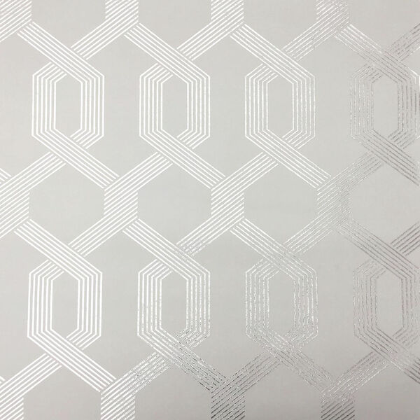 Mid Century Gray and Silver Wallpaper - SAMPLE SWATCH ONLY, image 1