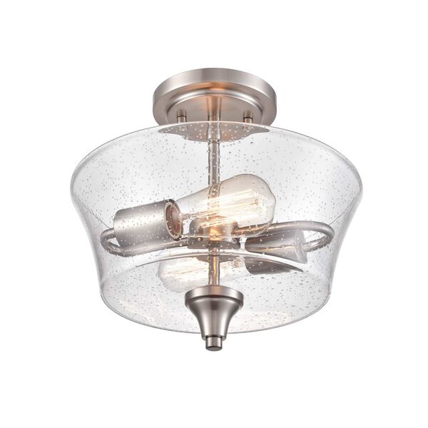 Caily Brushed Nickel Two-Light Semi Flush Mount, image 2