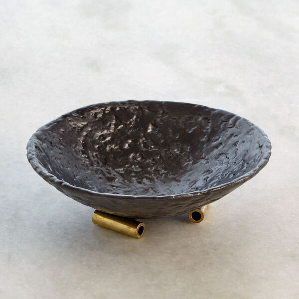 Ferro Black and Brass Decorative Bowl, image 4
