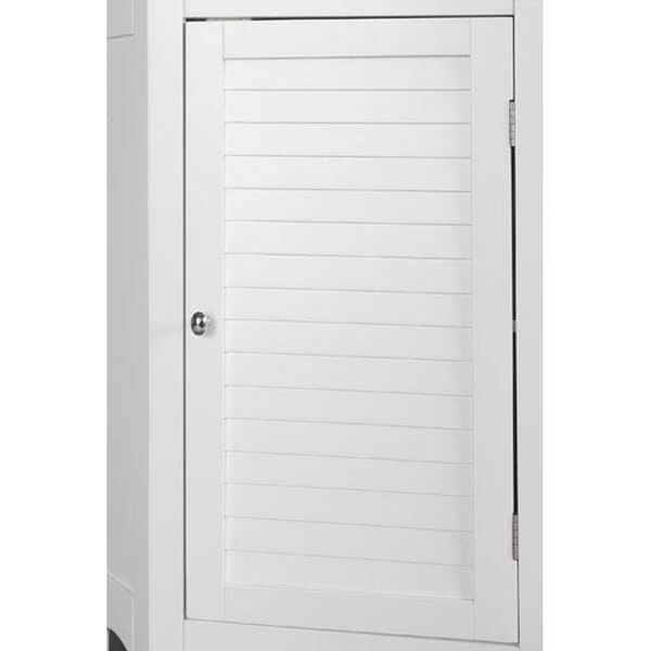 Slone Corner Floor Cabinet with One Shutter Door in White, image 3