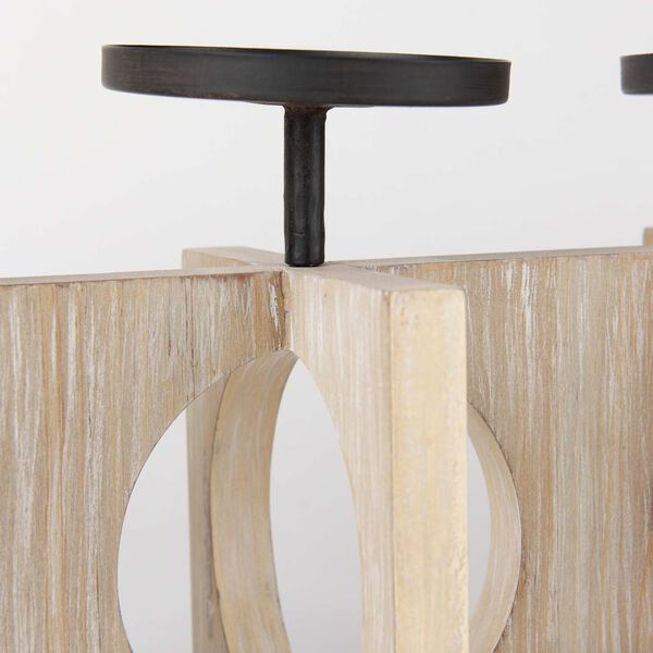 Cambie Natural and Black Metal Candle Holders, image 6