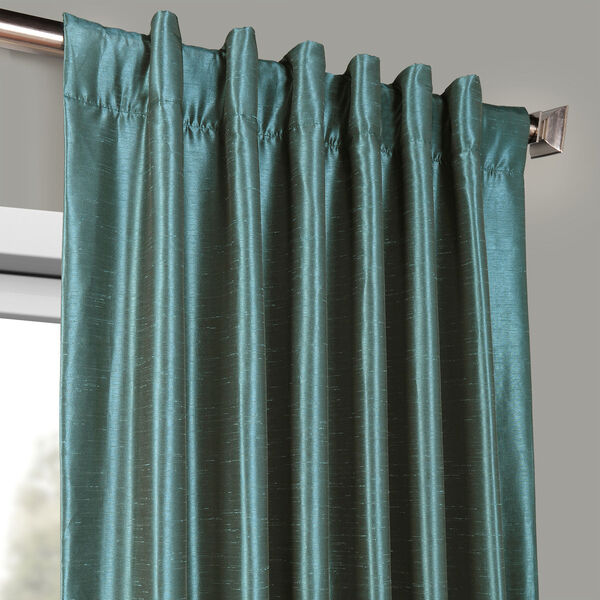 Peacock Vintage Textured Faux Dupioni Silk Single Panel Curtain 50 x 84, image 4