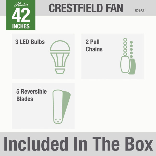 Crestfield Low Profile Noble Bronze 42-Inch LED Ceiling Fan, image 9