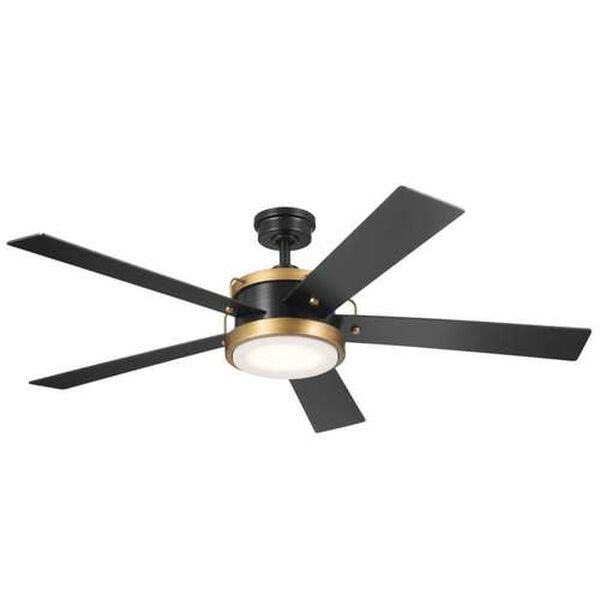 Salvo Satin Black LED 56-Inch Ceiling Fan, image 1
