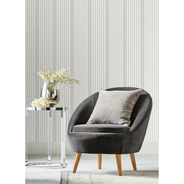 Stripes Resource Library Gray French Linen Stripe Wallpaper, image 2