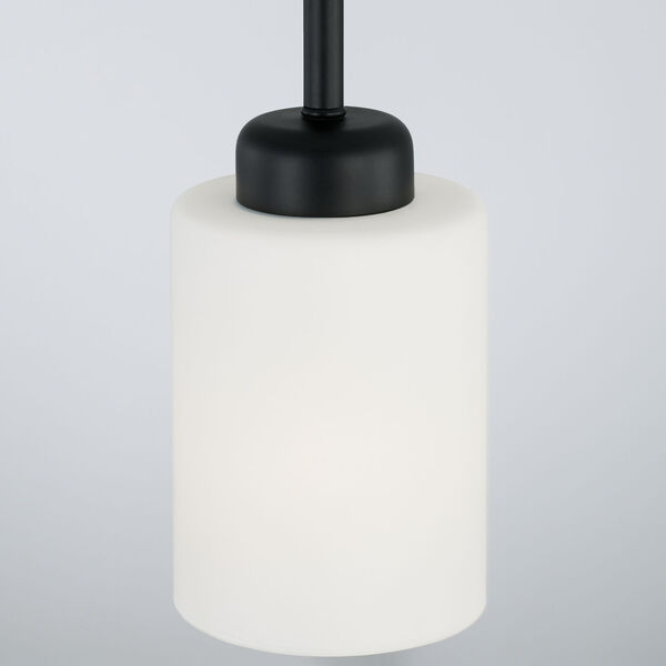 HomePlace Dixon Matte Black One-Light Mini Pendant with Soft White Glass - (Open Box), image 3
