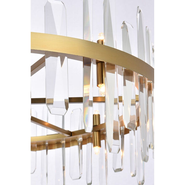 Serena Satin Gold and Clear 32-Inch Round Chandelier, image 4