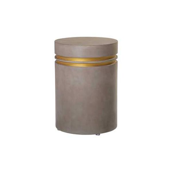 Perpetual Joy Slate Gray and Gold Ring Santori Double Ring Tall Accent Table, image 1