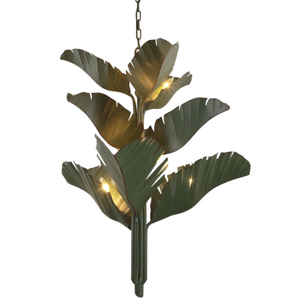 Banana Leaf Green Nine-Light Chandelier, image 2