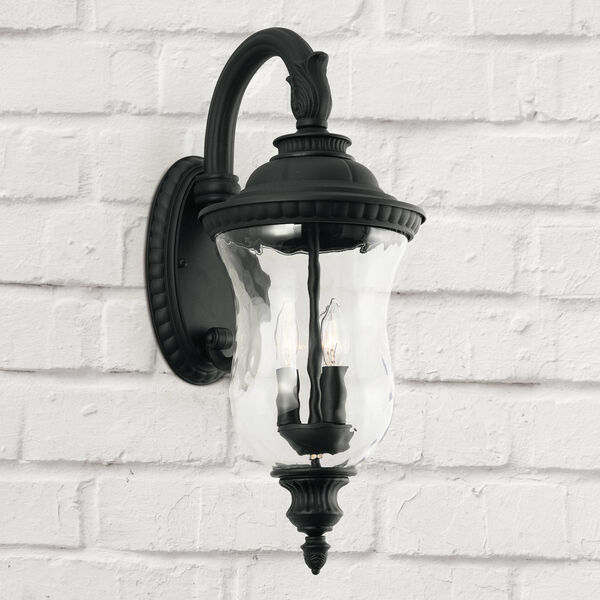 Ashford Black Three-Light Outdoor Wall Mount with Water Glass - (Open Box), image 2