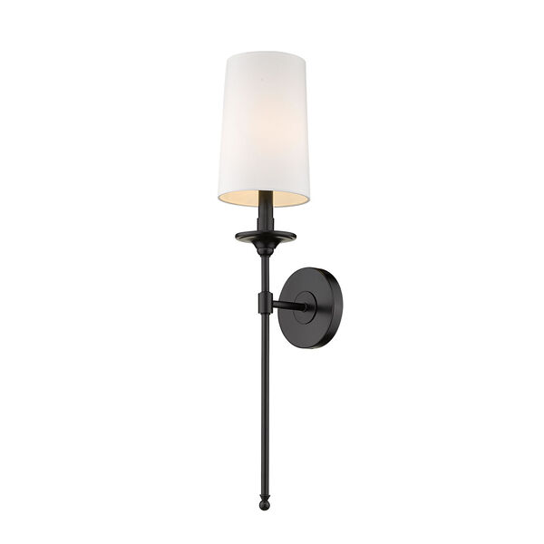 Emily Matte Black One-Light Wall Sconce, image 1