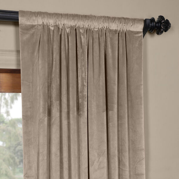 Brown 84 x 50 In. Plush Velvet Curtain Single Panel, image 3