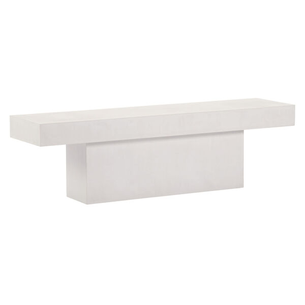 Perpetual Ivory White T-Bench Concrete Dining Bench, image 1