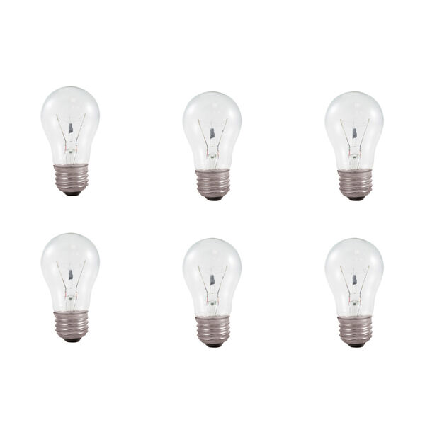 Pack of 20 Clear A15 Medium Screw Base E26 Dimmable 40W 2700K Incandescent Light Bulb, image 1